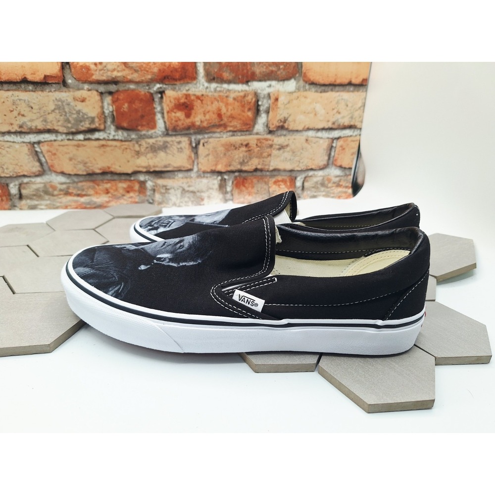 Vans Classic Slip-On Back To The Future Marty Doc Brown Shoes Men's Sz 9 Rare - Picture 6 of 8